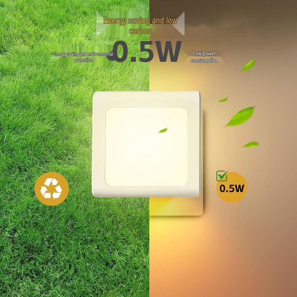 Warm White LED Night Light with Light Sensor - Auto-Off Day & Auto-On Night, European Plug