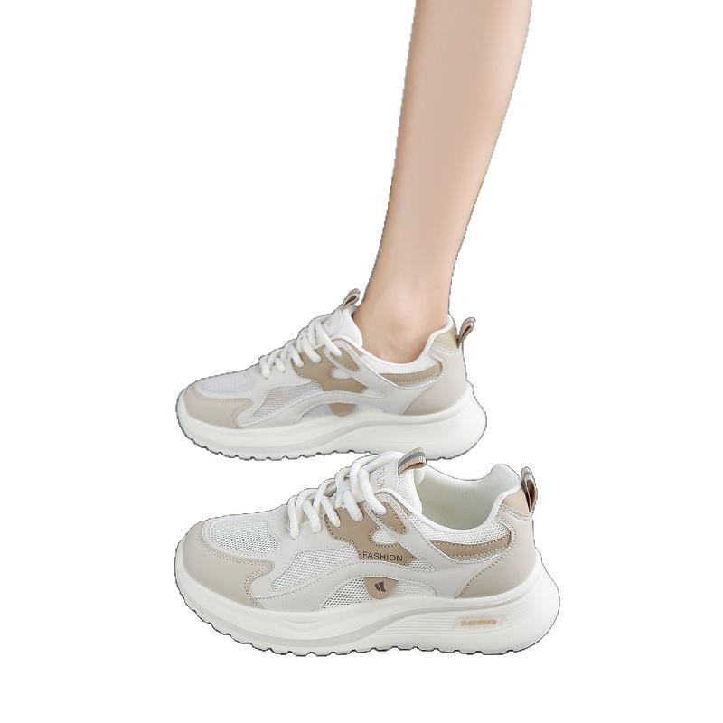 Stepping on shit soft sole black dad shoes women's summer new breathable light not tired feet work shoes non-slip sneakers