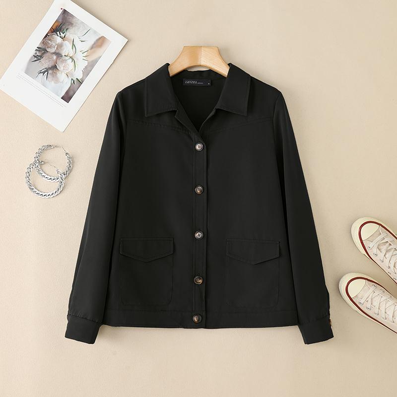 ZANZEA Women Casual Turn Down Collar Long Sleeve Autumn Blouse