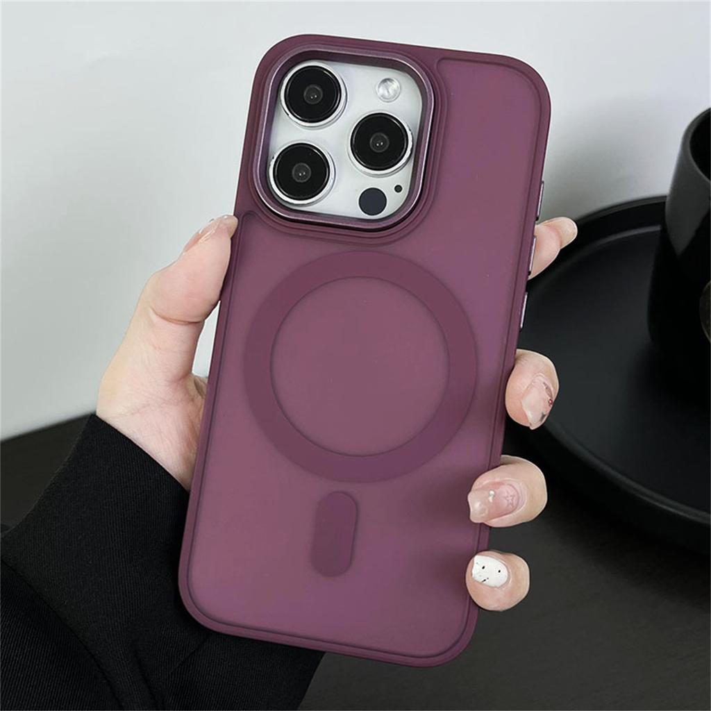 For iPhone 11 12 13 14 Plus 15 16 Pro Max Magnetic Magsafe Wireless Charge Cover Luxury Shockproof Matte Phone Case