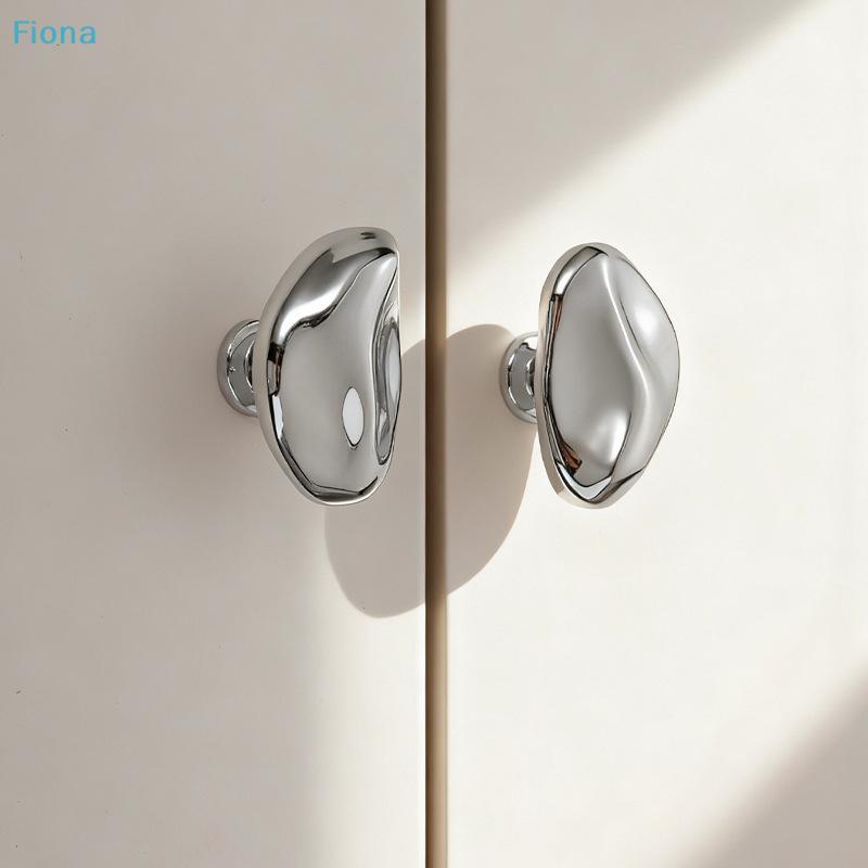 Trregular Pebble Shaped Chrome Door Knob,Modern Minimalist Passage Door Handle for Interior Doors