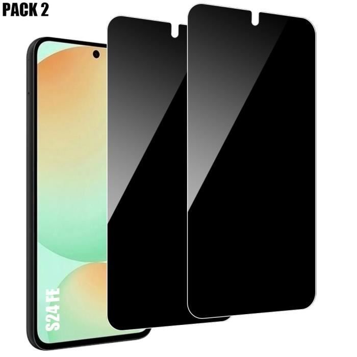 Protecteur d'écran compatible Samsung Galaxy S24 FE - BOOLING - Verre Trempé - Anti-Espion X2