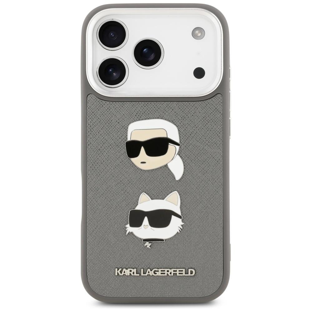 Karl Lagerfeld Case Fw Grained Karl & Choupette Heads Pins & Logo