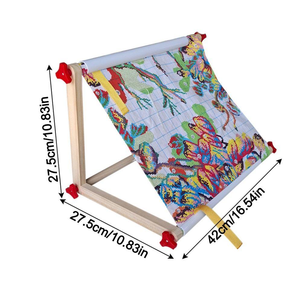 Wooden Cross Stitch Frame Stand Easy to Use DIY Crafting Support Multi-function Embroidery Artifact