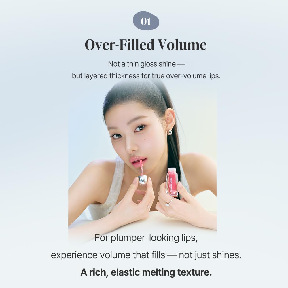 Heart Percent Dote On Mood Über Schmelzendem Gloss, 3,8ml, #06 Plum Noir, für ein voluminöses Aussehen und hochhaftende, glänzende Lippen.