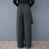 Black Plus Size Vintage Spring Autumn High Waist Wide Leg Skirt Pants Women Loose Casual Trousers