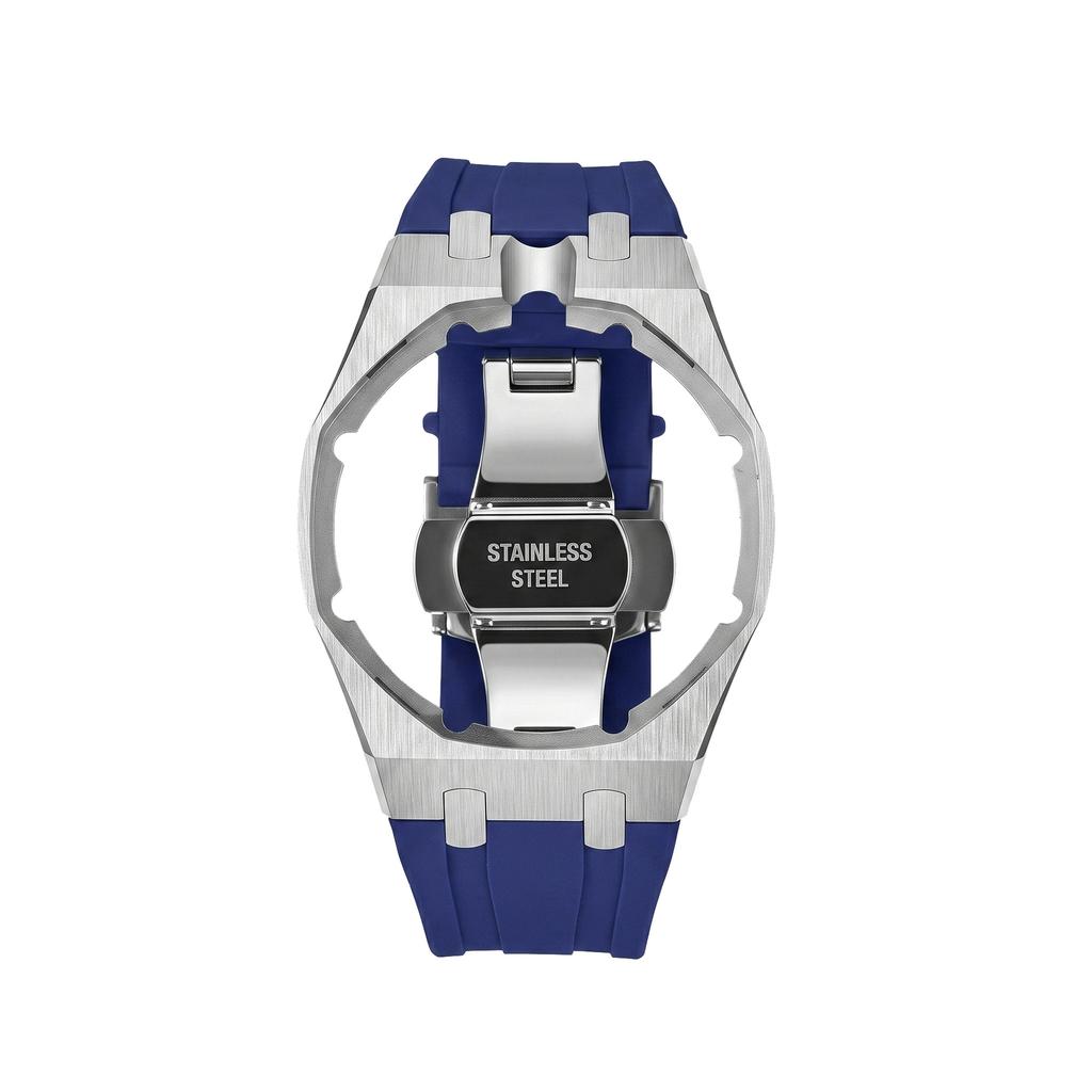 Sada pouzdra z nerezové oceli 316 s řemínkem z FKM pro Swatch X AP Royal POP s výměnnou skládací sponou pro 3/12 hodiny