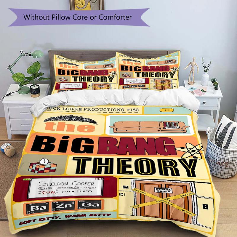 3pcs Big Bang Theory Duvet Cover Set, 1 Duvet Cover + 2 Pillowcases (No Insert), High-Definition Print, Home & Dorm Set Yy251208032