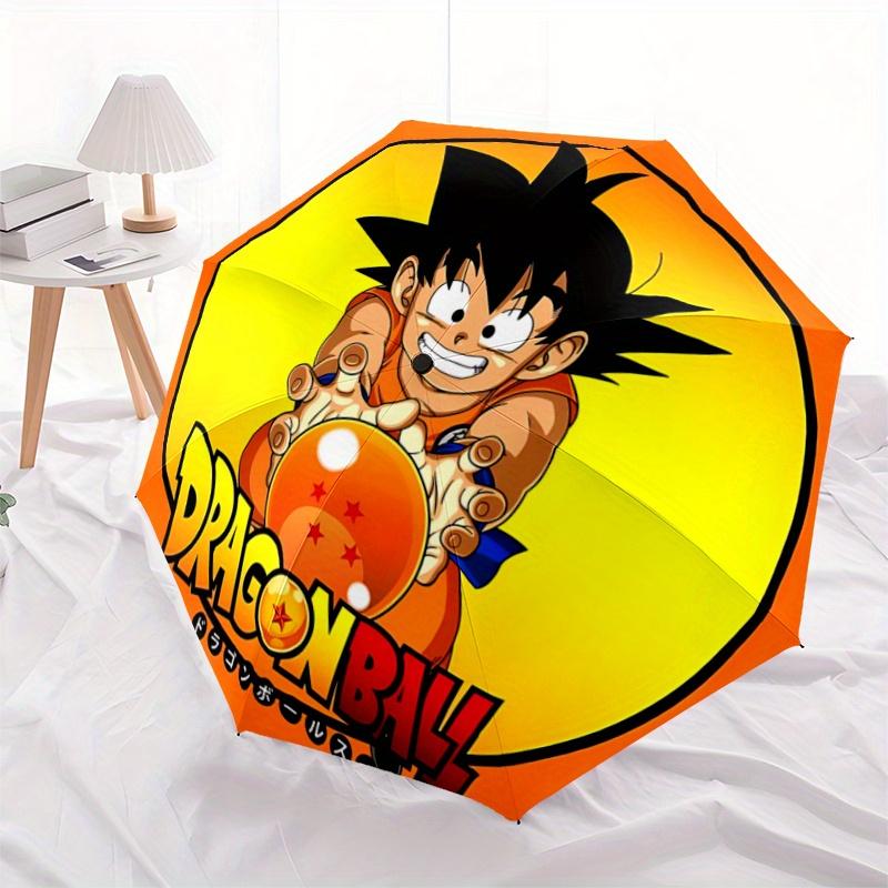 

1pc Dragon Ball Z Goku Logo Pattern Automatic 3-Fold Umbrella, 8 Iron Frames, High-Value Folding Umbrella, Suitable for Office, Travel and O
