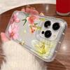 Przezroczyste etui na telefon z nadrukiem kwiatów lilii hibiskusa dla iPhone 16 15 14 13 12 11 Pro Max Mini 16E 7 8 Plus SE2 Vintage Floral Soft Cover