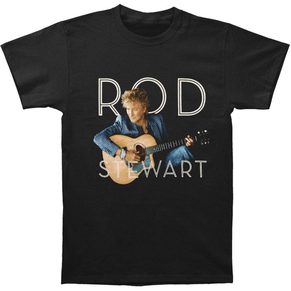 Men s Rod Stewart Stripes 2014 Tour T-shirt Small Black 2XL