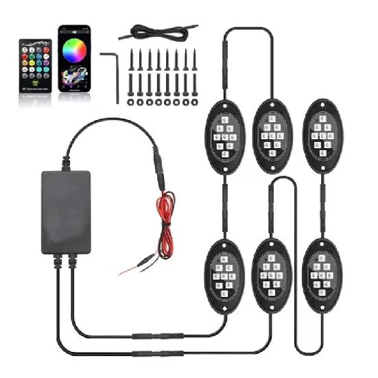 4/6/8/10 Pods, RGB LED Rock Lights For Trucks, APP/Remote Control & Music Mode, For Pickup Off Road RZR SUV ATV UTV Car
