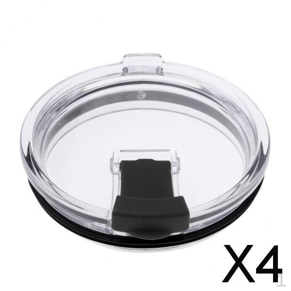 

4xTumbler Replacement Lids, Spill Proof and Splash Resistant Lid for Cup 30oz Black