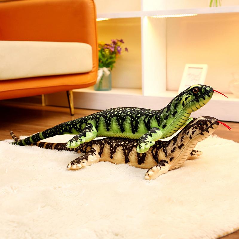 Simulierte Eidechsenpuppe Plüschtier Grüne Eidechse Chamäleonpuppe Junge Beruhigende Stoffpuppe
