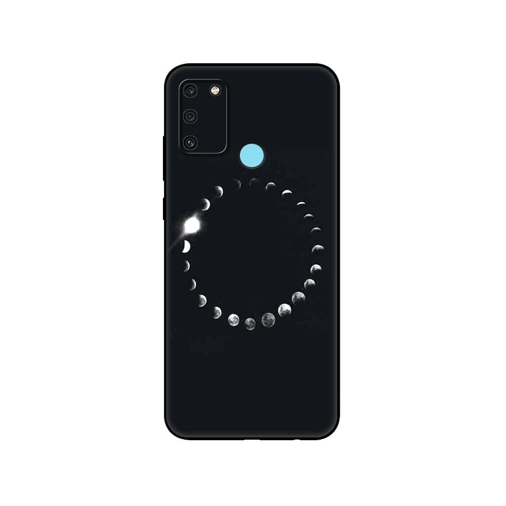 Black Tpu Case For Huawei Honor 8a Prime 8s Prime 9 Lite Honor 9A 9C 9X Premium 9x Pro 9S Sky Space Planet Moon Stars Design