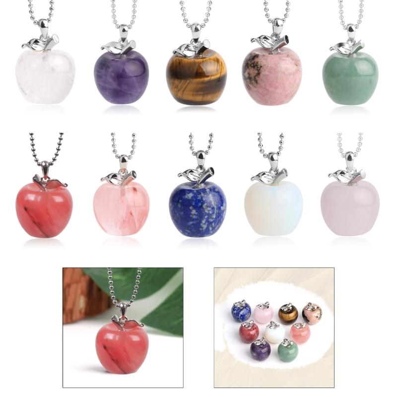 Fashionable Natural Stone Pendant Necklace Elegant Apples Pendant Necklace Suitable for Fashion Enthusiasts Present