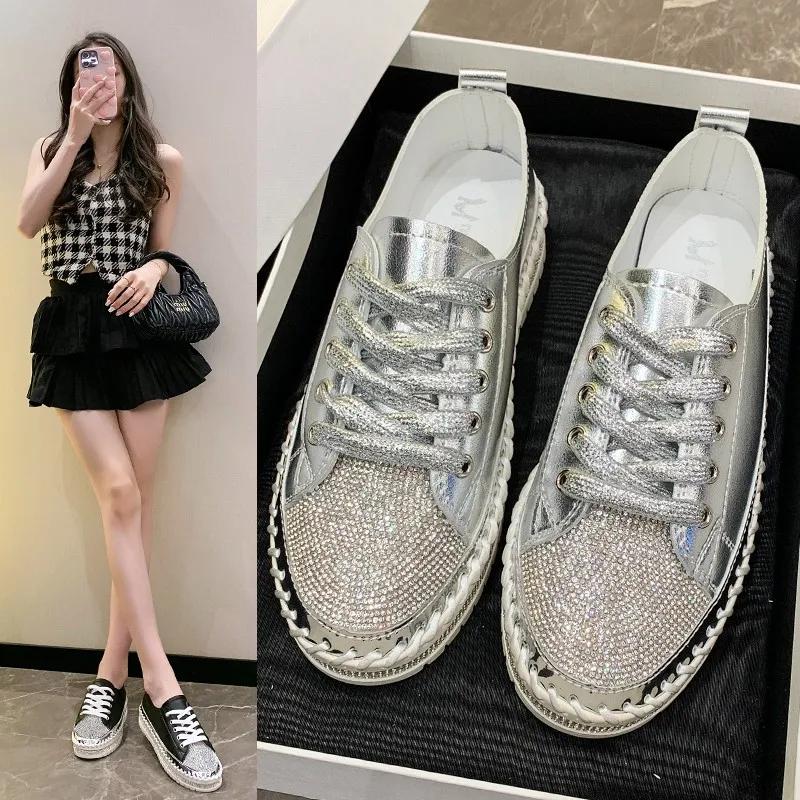 2026 Sneaker Dicke Sohlen Lässig PU Gehen Flache Schuhe Dicke Sohle Schuhe Damen Sneaker