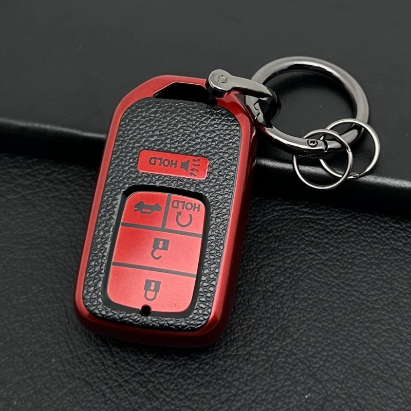 Car Key FOB Case Cover With Keychain Lanyard For Honda Accord Civic CRV Odyssey Pilot Key Fob Protector