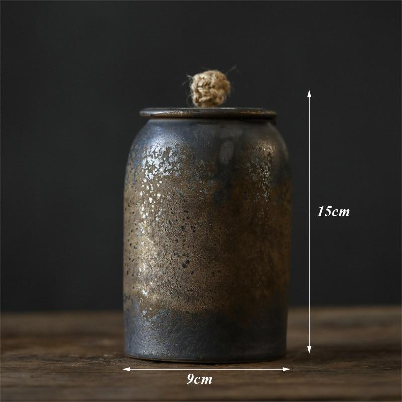Ceramic Tea Caddies Coarse Pottery Moisture-proof Canisters Sealed Can Storage Tank Food Container