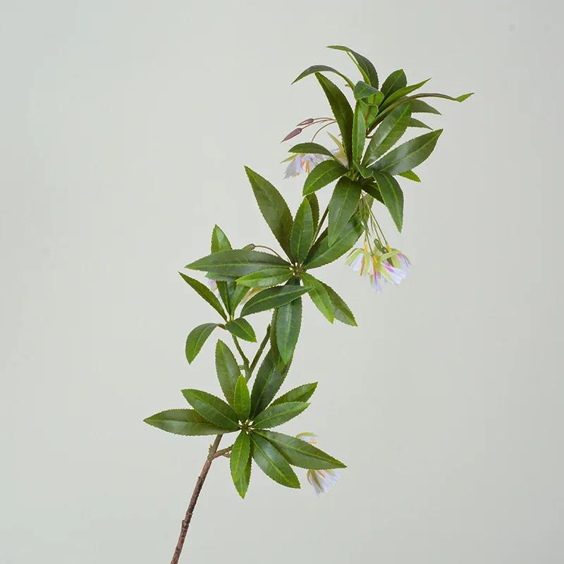 4Pcs Fake Green Plants of Banyan Leaves Home Decoration Artificial Plants Garden Wedding Landscape Background Flower Arrangement