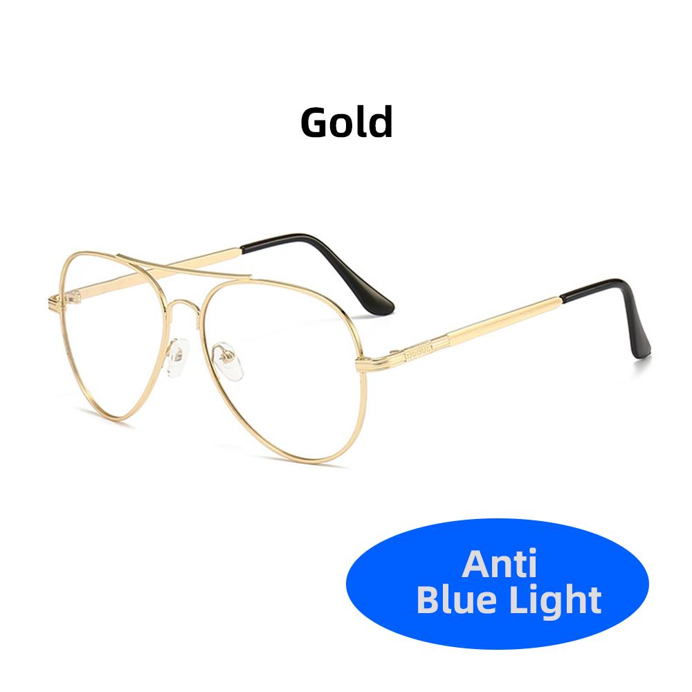 

Pilot Anti Blue Light Blocking Glasses Men Computer Aviation Frames Eyeglasses UV Protection Bluelight Women Gaming Eyewear Blue Light Blocking золотой