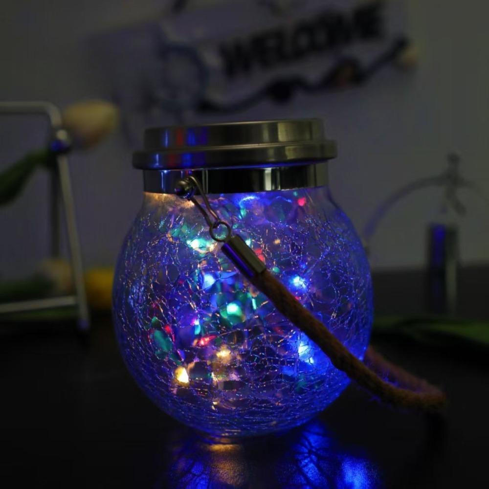 

Solar Cracked Glass Jar Lamp IP65 Waterproof 30LED Warm White & Colorful Lights Outdoor String Lights for Garden Patio Yard Tree 1PC разноцветный
