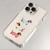 Cartoon Sausage Dog Design Transparent Phone Case Suitable for iPhone 17 16 15 14 13 12 11 Pro/Max/Plus Anti Drop and Shockproof
