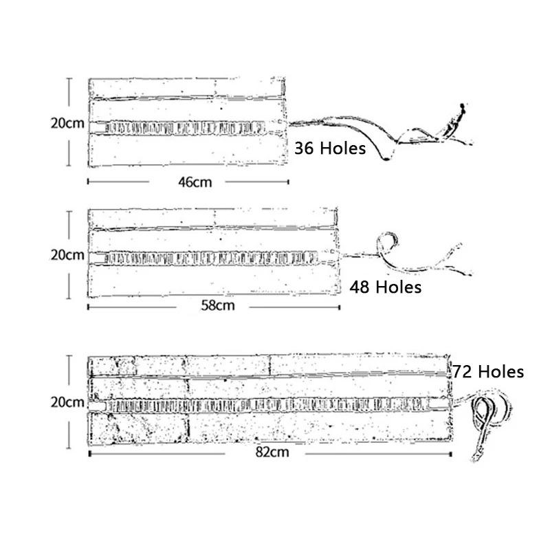 Black Color School Pencil Case Roller 12/24/36/48/72 Holes Canvas Roll Up Makeup Canvas Pen Bag For Girls Boys Stationery