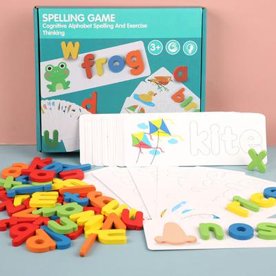 Gra w słowa, 26 liter angielskich dla dzieci, Puzzle do nauki pisowni do wczesnej edukacji