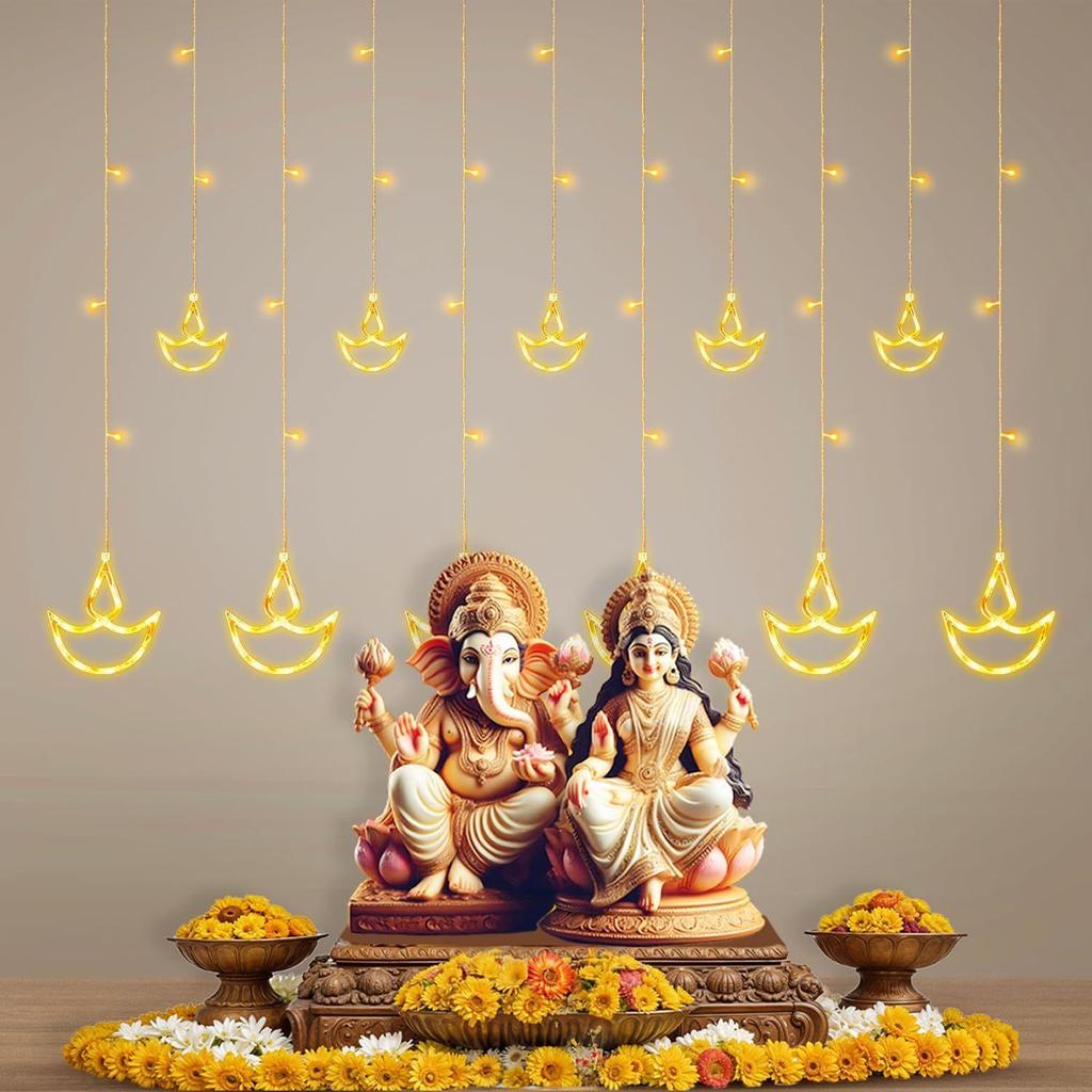 Diya světla pro dekoraci- Chrámové dekorační předměty, Závěsná světla pro dekorační předměty Mandir, Dekorace Pooja pokoje