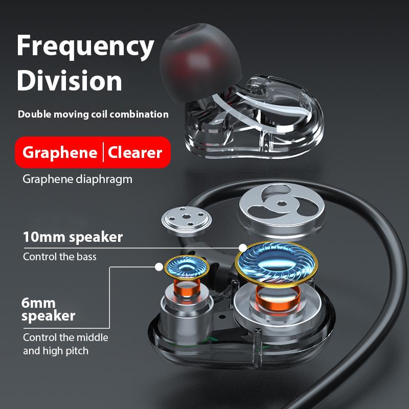 NEW Quad Core Earphones 9D Surround Sound Bass Type C&3.5mm In Ear Headphones Noise Reduction Earbuds Gaming Headset for Samsung