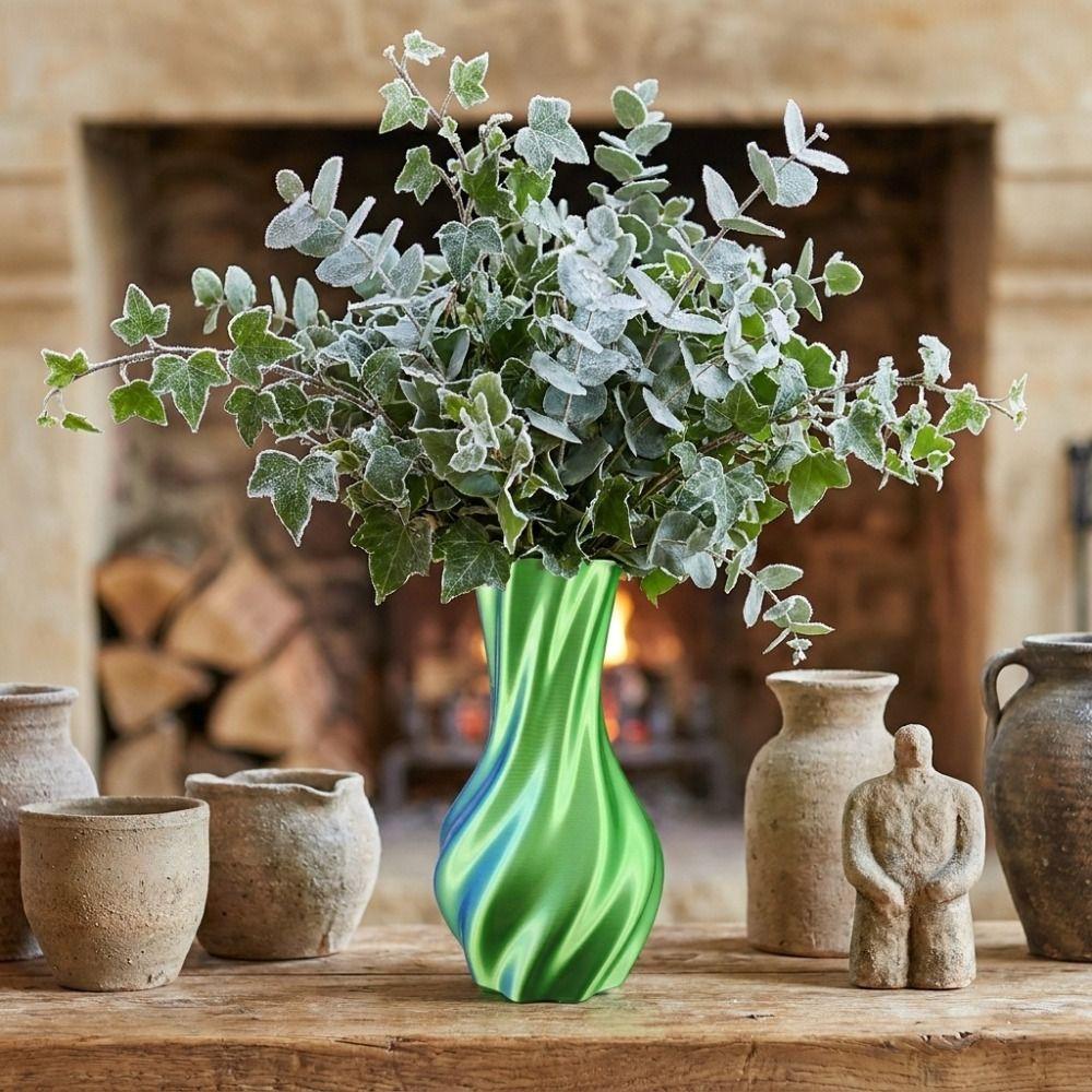 Twisted Design Modern Twisted Flower Bottle Gradient Color Plant Pot Office Tabletop Ornaments