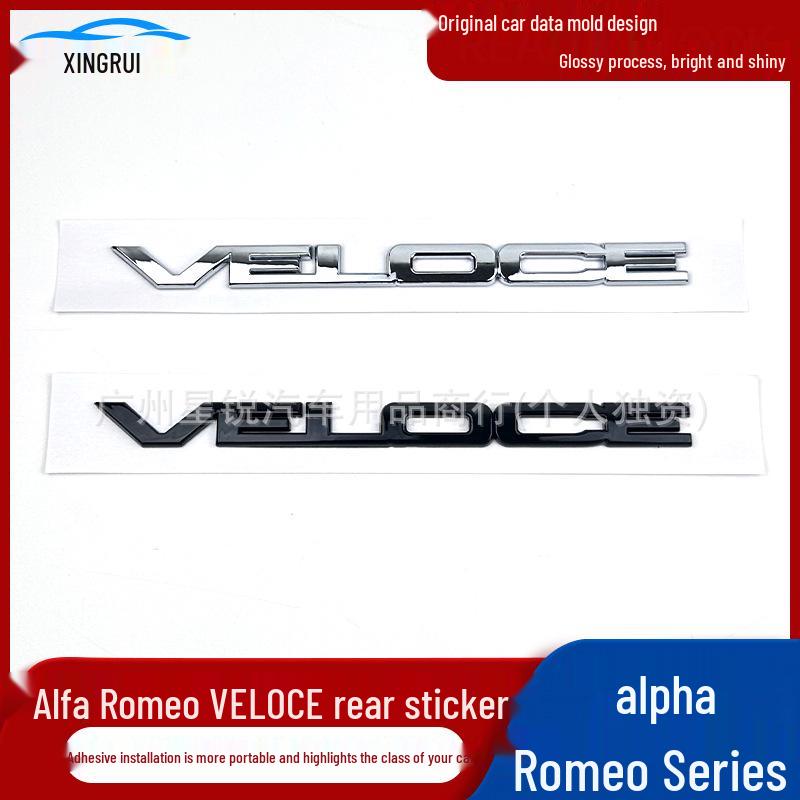 Emblema Posteriore Veloce Alfa Romeo Adesivo Carrozzeria in ABS per Parafango