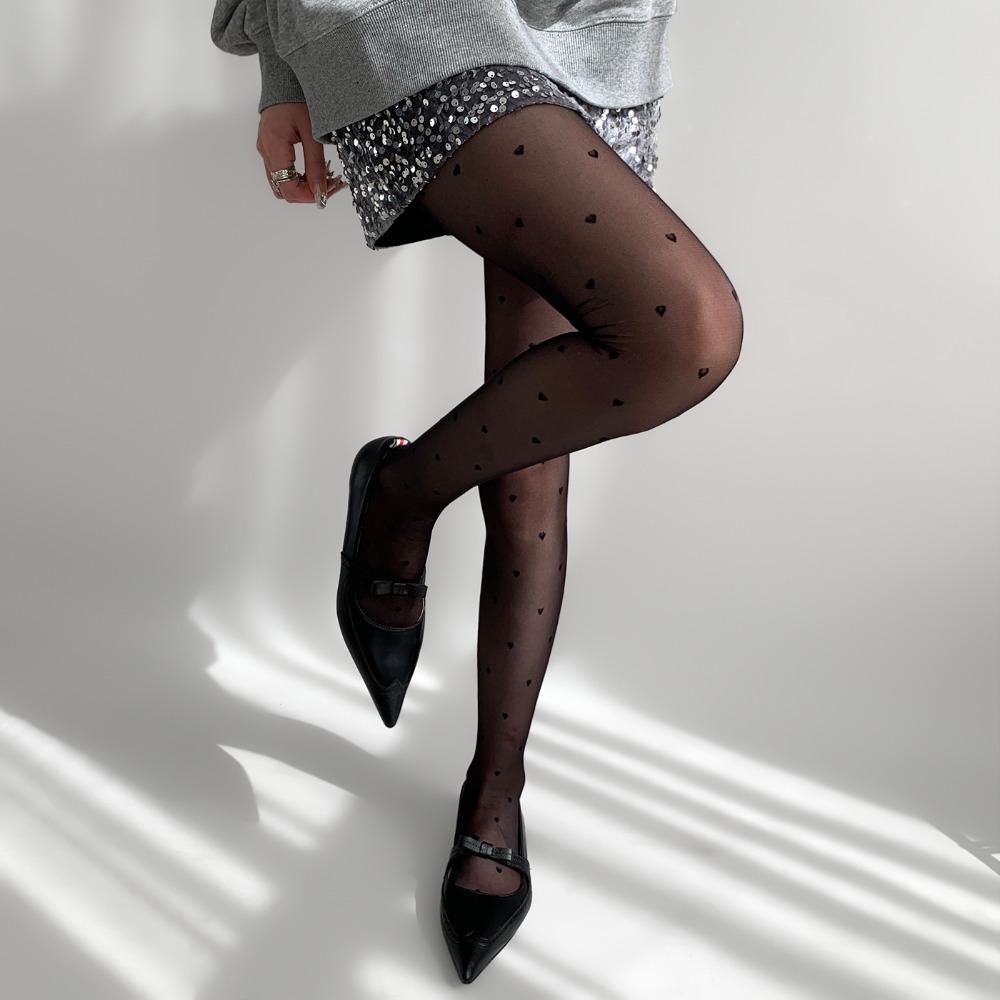 Black polka dot stockings anti-hooking sexy polka dot pantyhose children's summer thin jk white silk