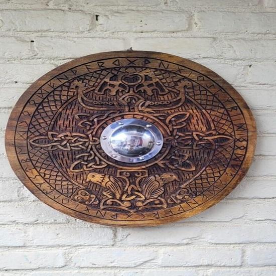 

Norse Viking Bird Shield 60.96 cm Wooden Warrior Shield for Display LARP