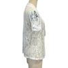 Ladies Short Sleeve Tailored Collar Lace Hollow Out Solid Color Cardigan Jacket Suit Coat