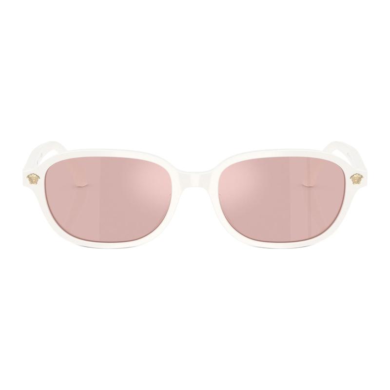 Versace Temple Logo Acetate Square Sunglasses Women's White 65979787 VE4514D55441T-White 53/17/140 - H.38