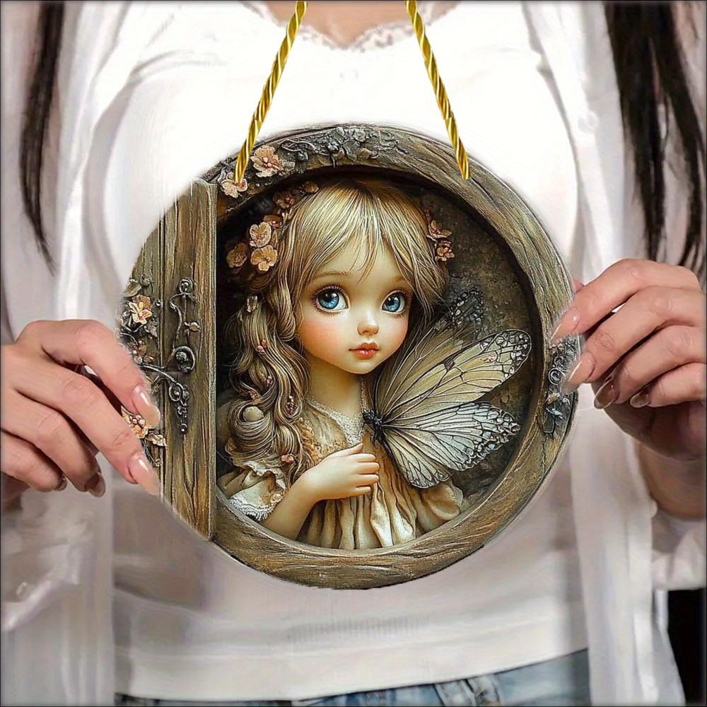 20Cm Acrylic Material Flat 2D Ornament, Pendant Decoration, Elegant Art Decoration, Suitable for Restaurants, Bars, Homes, Shops, Room Decoration