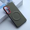 For Samsung Galaxy S25 Ultra S25 Edge S24 Plus Magnetic Wireless Charging Texture Matte Leather Metal Independent Buttons Cover