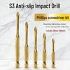 S3 Titanium Plated Anti-Slip Impact-Resistant Magnetic Phillips & Torx Screwdriver Bit Set