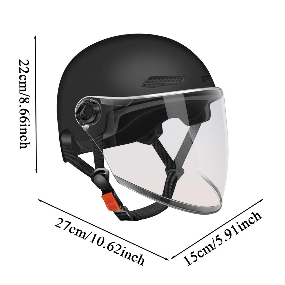 Retro Motorcycle Half Helmet Open Face Sun Protection Quick Release Hat for Motor Scooter ATV Electric Bike Motocross Riding