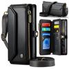 Zipper Leather Wallet Case for Samsung Galaxy S26 S25 Ultra S24 Plus S23 FE S22 S25U S26U Lanyard Stand Shell Phone Cover Bag