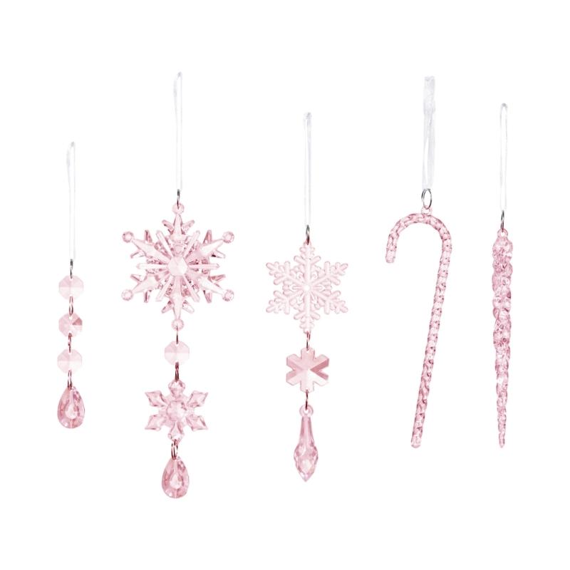 20PCS Clear Shatterproof Icicle Christmas Ornament Durable Portable Hanging Decors For Tree Door Curtain Holiday Decoration
