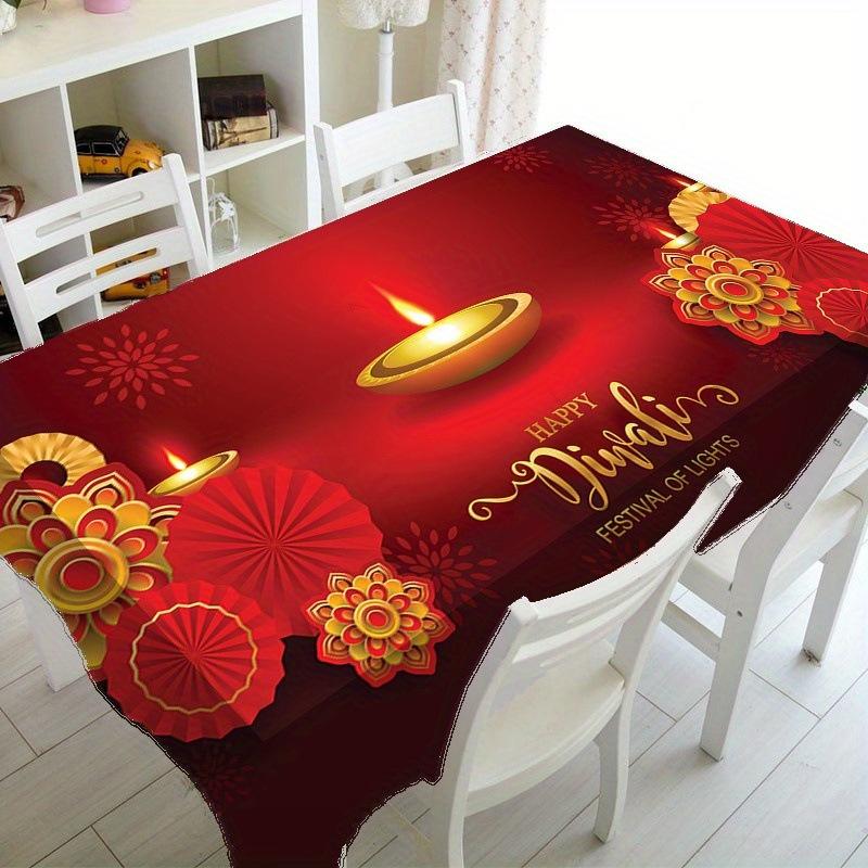 Waterproof Christmas Tablecloth Digital Print Kitchen Dining Table Decor Washable Holiday Home Decor