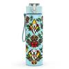 1PC Bohemian Leaf Flower Botanical Print 750ml Color Plastic Sports Water Bottle Leakproof Flip Straw Lid Suitable for Sports Office Home Use