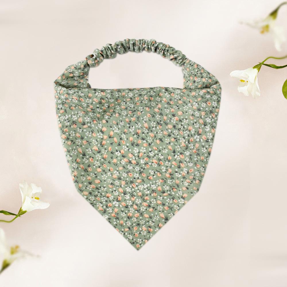 Bentite din țesătură din satin floral de primăvară și vară pentru femei Accesorii pentru păr Benzi elastice Bentite triunghiulare de ultimă generație Accesorii pentru păr