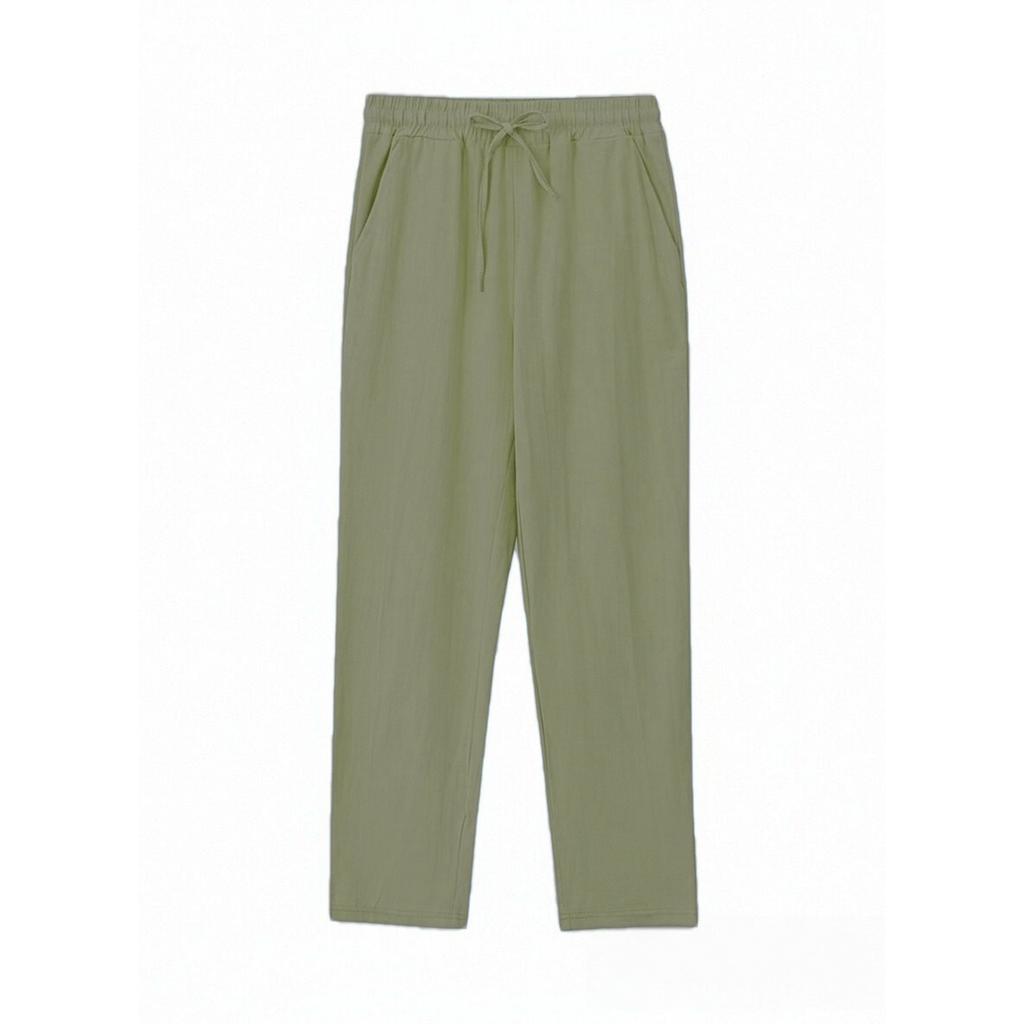 Men's Linen Relaxed Fit Long Sleeve Shirt and Pants Beach Set for Summer