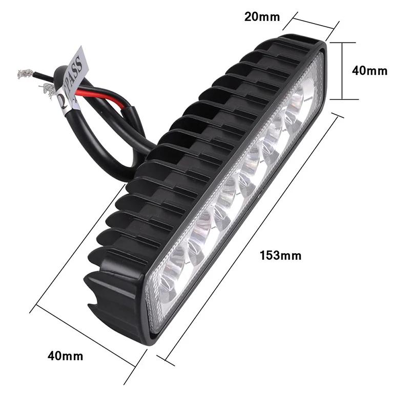 1pcs 18w 6 LED Car Work Light DRL Spotlight High Bright Waterproof Auto Offroad SUV Truck Headlights Driving Lamp 12V 24V 6000K