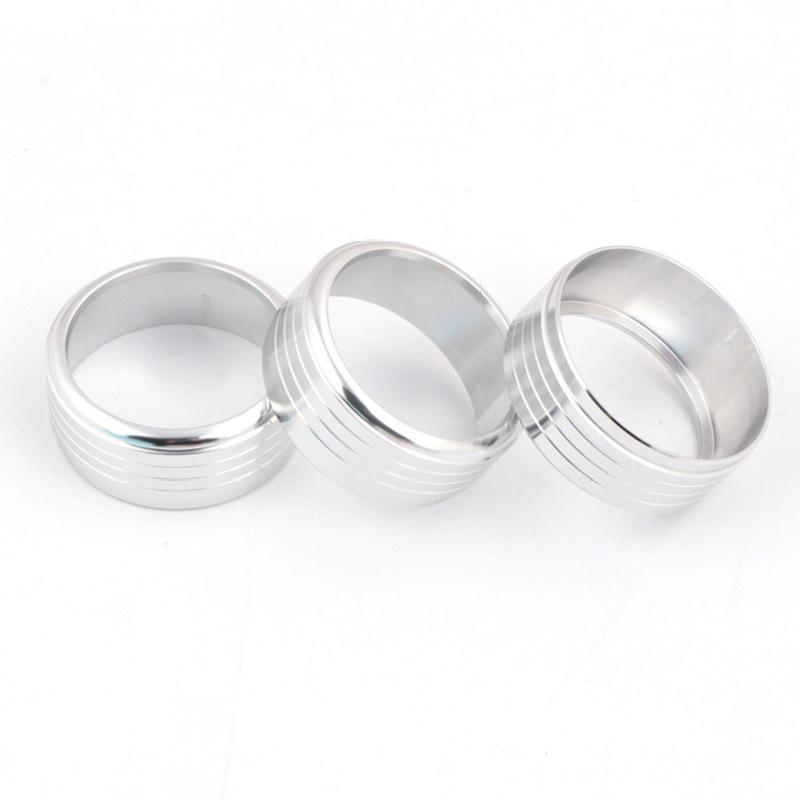 3 Pcs/set Aluminum Alloy Air Conditioning Knob Decorative Ring For Subaru Forester Xv 13-18