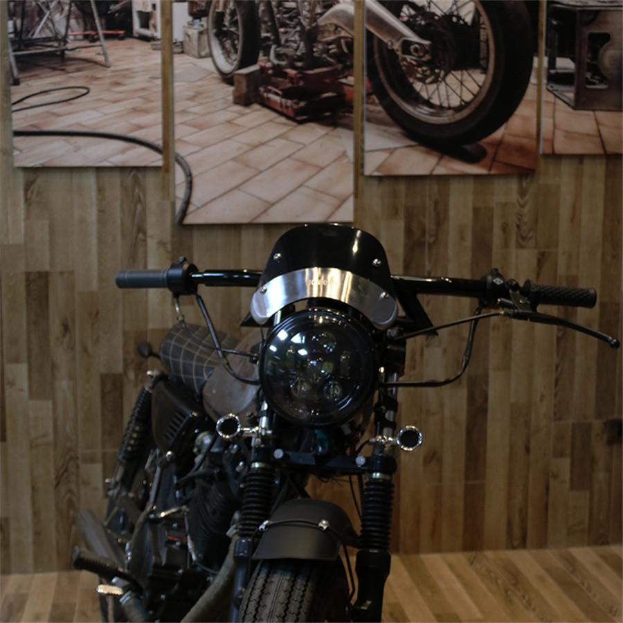 Universal  Fitting For 5"&7"Round Headlights Motorcycle Retro  Modification Windshield For Yamaha Xjr 1300/Xjr 1200/Xj 600S/Xj 400 Diversion  Honda Cg